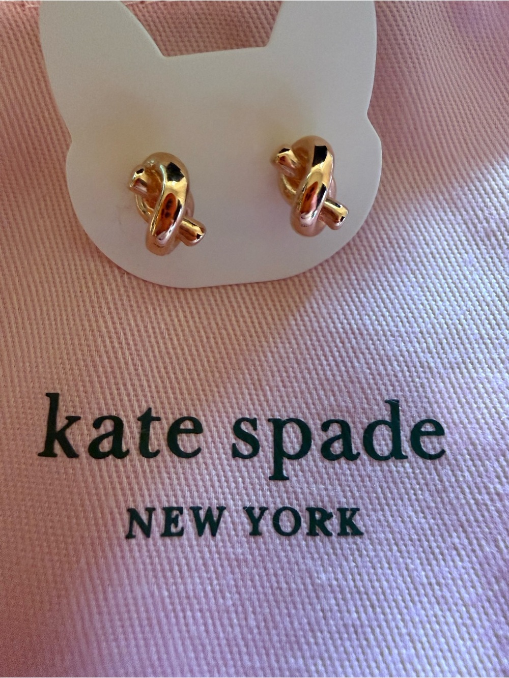 kate spade rose gold tone sailors knot stud earrings